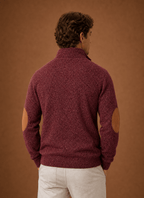Men Sweater | Quarter-Zip Mock Neck Relaxed Fit Pullover - Evergreen Outfits- Sweaters
