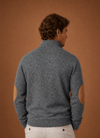 Men Sweater | Quarter-Zip Mock Neck Relaxed Fit Pullover - Evergreen Outfits- Sweaters