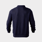Men Sweater | Quarter-Zip Turtleneck with Geometric Knit Pattern - Evergreen Outfits- Sweaters