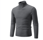 Men Sweater | Ribbed Knit Turtleneck with Long Sleeves - Evergreen Outfits- Sweaters
