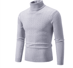 Men Sweater | Ribbed Knit Turtleneck with Long Sleeves - Evergreen Outfits- Sweaters