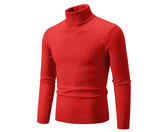 Men Sweater | Ribbed Knit Turtleneck with Long Sleeves - Evergreen Outfits- Sweaters