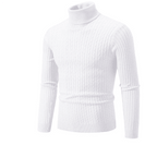 Men Sweater | Ribbed Knit Turtleneck with Long Sleeves - Evergreen Outfits- Sweaters