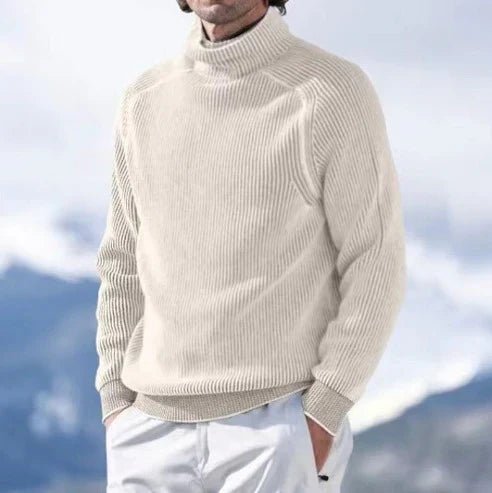 Men Sweater | Roll Neck Pullover with Long Sleeves Knit - Evergreen Outfits- Sweaters