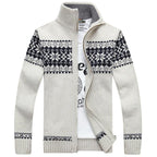 Men Sweater | Snowflake Knit Pattern Regular Fit Pullover - Evergreen Outfits- Sweaters
