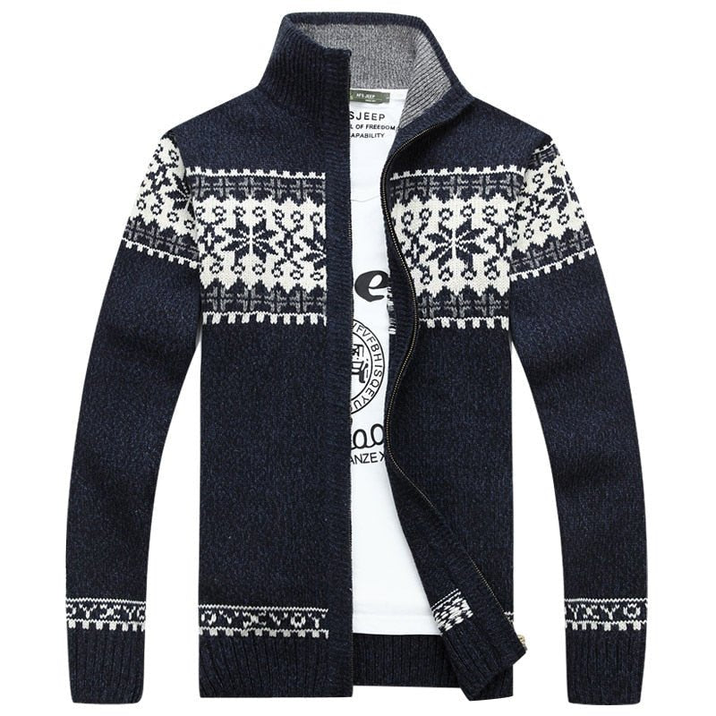 Men Sweater | Snowflake Knit Pattern Regular Fit Pullover - Evergreen Outfits- Sweaters