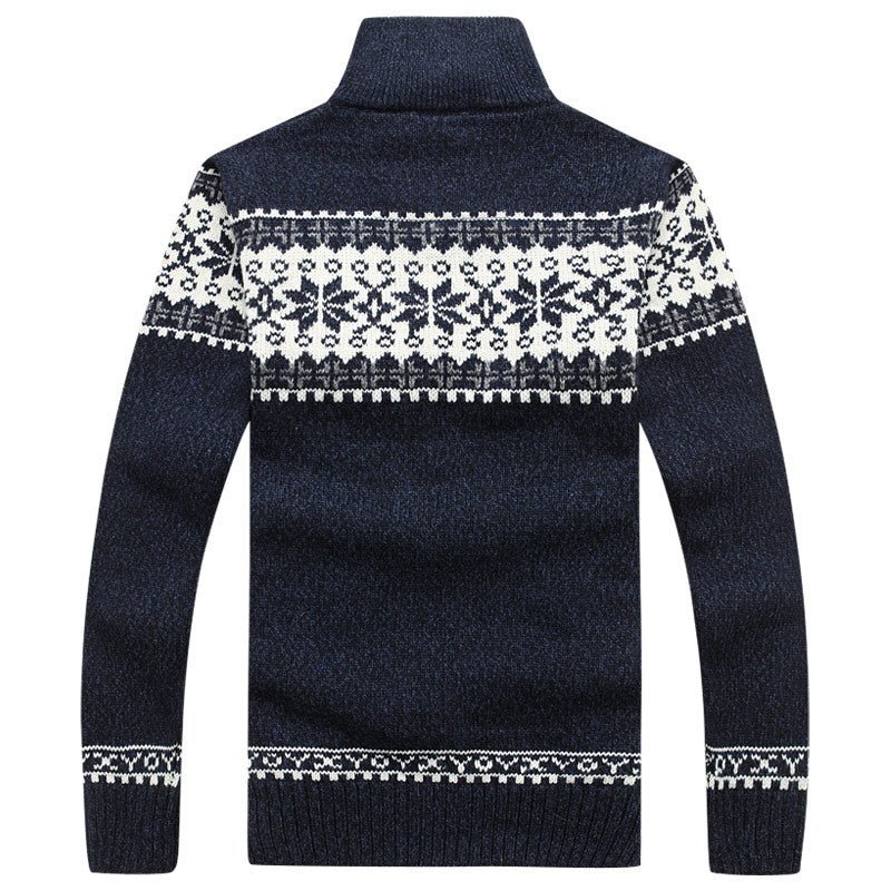 Men Sweater | Snowflake Knit Pattern Regular Fit Pullover - Evergreen Outfits- Sweaters
