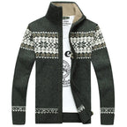 Men Sweater | Snowflake Knit Pattern Regular Fit Pullover - Evergreen Outfits- Sweaters