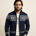 Men Sweater | Snowflake Knit Pattern Regular Fit Pullover - Evergreen Outfits- Sweaters