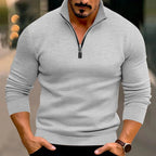 Men Sweater | Stand-Up Collar with Front Zipper Long Sleeve - Evergreen Outfits- Sweaters