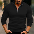 Men Sweater | Stand-Up Collar with Front Zipper Long Sleeve - Evergreen Outfits- Sweaters