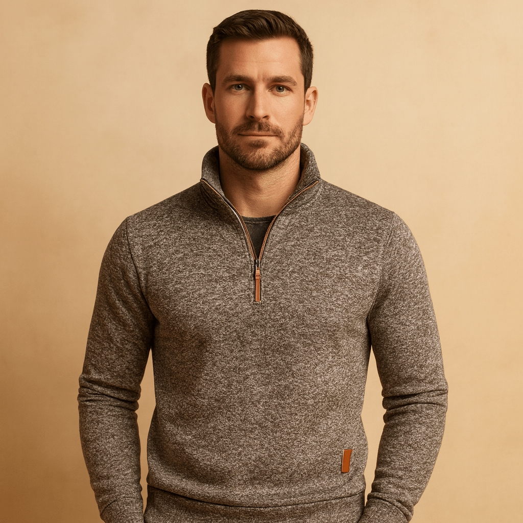 Men Sweater | Universal Fit with Front Zip Closure - Evergreen Outfits- Sweaters