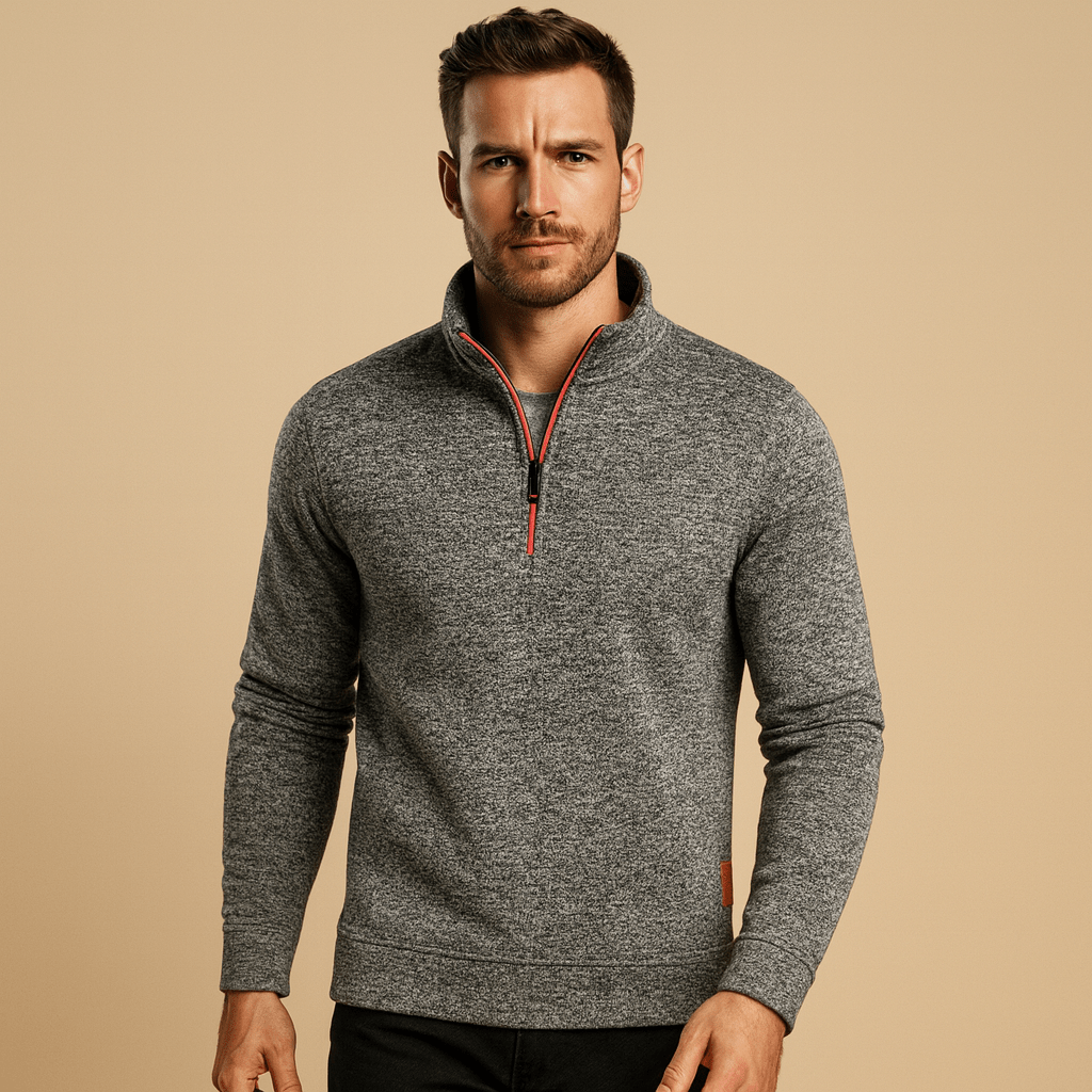Men Sweater | Universal Fit with Front Zip Closure - Evergreen Outfits- Sweaters