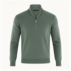 Men Sweater | V-Neck Fine Knit with Adjustable Front Zip - Evergreen Outfits- Sweaters