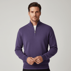Men Sweater | V-Neck Fine Knit with Adjustable Front Zip - Evergreen Outfits- Sweaters
