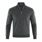 Men Sweater | V-Neck Fine Knit with Adjustable Front Zip - Evergreen Outfits- Sweaters