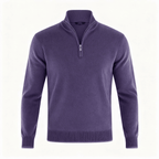 Men Sweater | V-Neck Fine Knit with Adjustable Front Zip - Evergreen Outfits- Sweaters