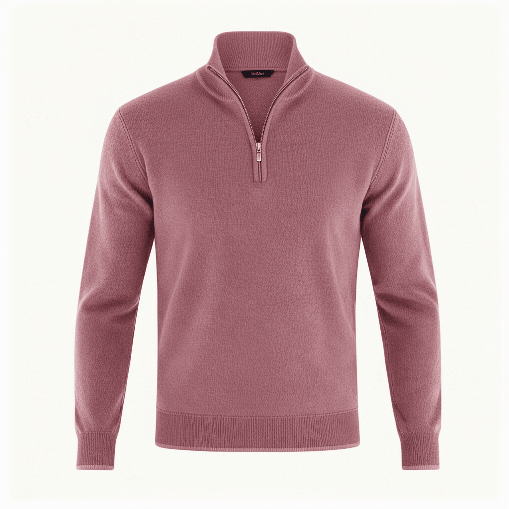 Men Sweater | V-Neck Fine Knit with Adjustable Front Zip - Evergreen Outfits- Sweaters