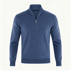 Men Sweater | V-Neck Fine Knit with Adjustable Front Zip - Evergreen Outfits- Sweaters