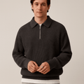 Men Sweater | Zip-Up Regular Fit with Long Sleeves - Evergreen Outfits- Sweaters