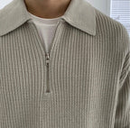 Men Sweater | Zip-Up Regular Fit with Long Sleeves - Evergreen Outfits- Sweaters