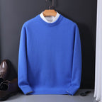 Men Sweatshirt | Classic Fit Crew Neck Fine Knit Pull - Evergreen Outfits- Sweaters
