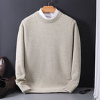 Men Sweatshirt | Classic Fit Crew Neck Fine Knit Pull - Evergreen Outfits- Sweaters
