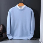 Men Sweatshirt | Classic Fit Crew Neck Fine Knit Pull - Evergreen Outfits- Sweaters
