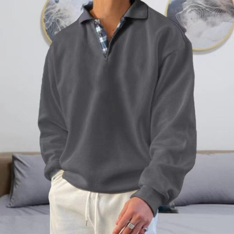 Men Sweatshirt | Lightweight Crew Neck Pullover Regular Fit - Evergreen Outfits- Sweaters