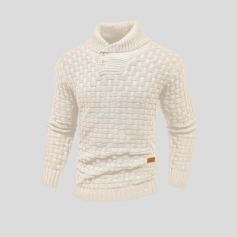 Men Sweatshirt | Thermal Knit Crew Neck Pullover Fit - Evergreen Outfits- Sweaters