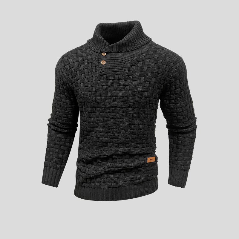 Men Sweatshirt | Thermal Knit Crew Neck Pullover Fit - Evergreen Outfits- Sweaters