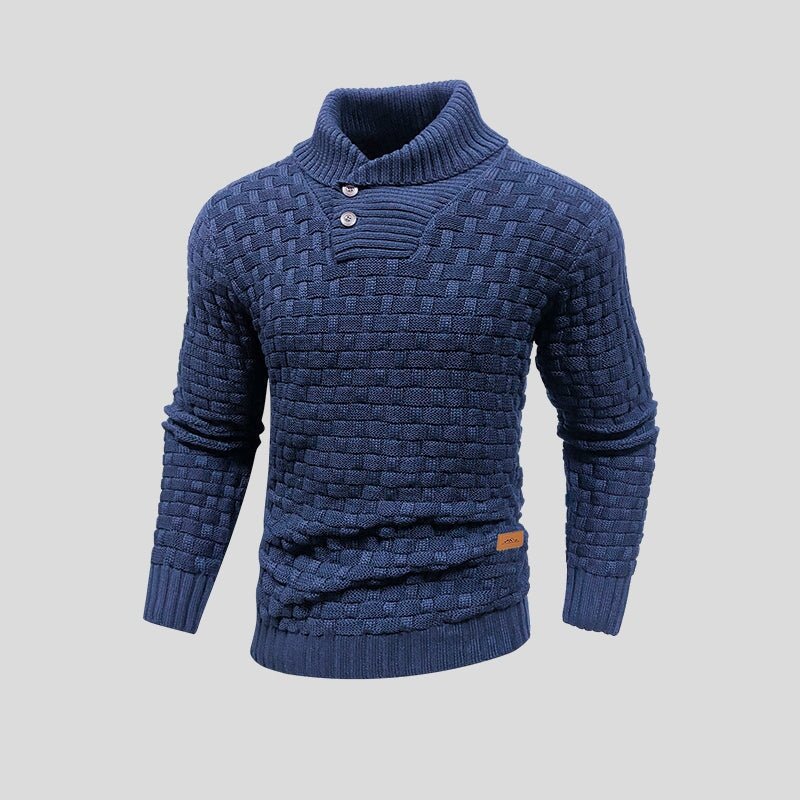 Men Sweatshirt | Thermal Knit Crew Neck Pullover Fit - Evergreen Outfits- Sweaters