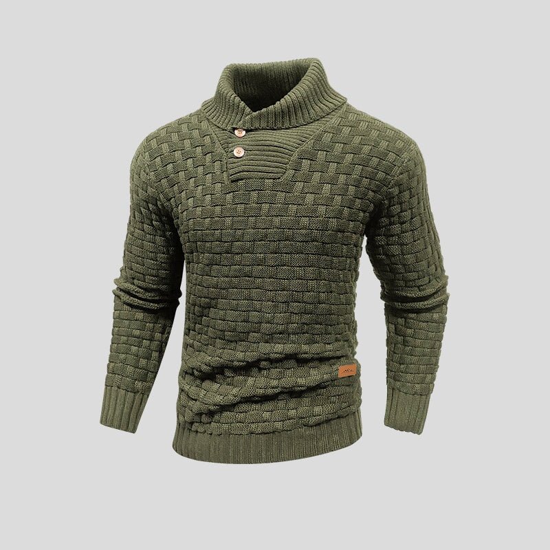 Men Sweatshirt | Thermal Knit Crew Neck Pullover Fit - Evergreen Outfits- Sweaters