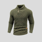 Men Sweatshirt | Thermal Knit Crew Neck Pullover Fit - Evergreen Outfits- Sweaters