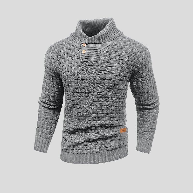 Men Sweatshirt | Thermal Knit Crew Neck Pullover Fit - Evergreen Outfits- Sweaters