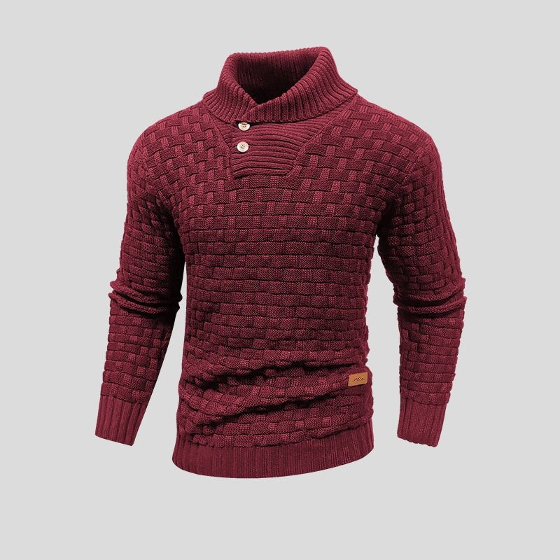 Men Sweatshirt | Thermal Knit Crew Neck Pullover Fit - Evergreen Outfits- Sweaters