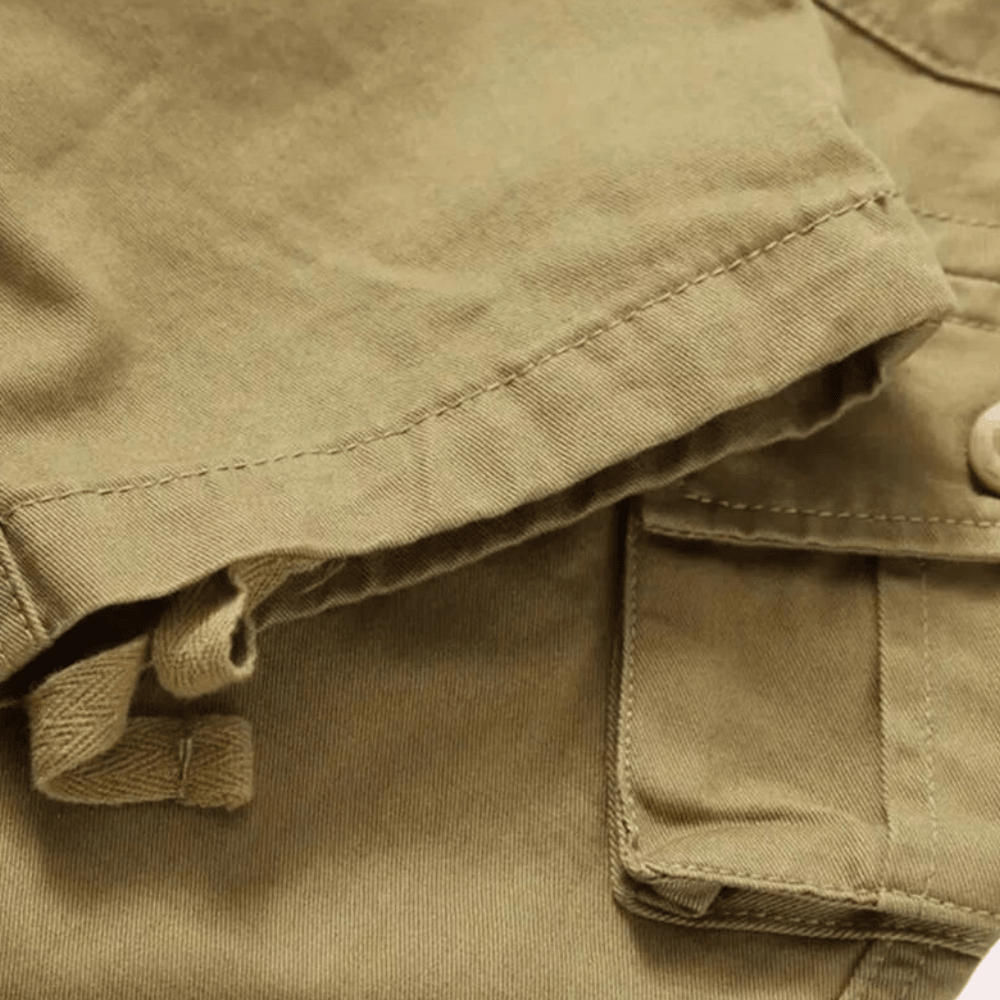 Men Trousers | Multiple Patch Pockets with Belt Loop Waistband - Evergreen Outfits- Trousers