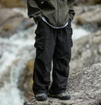 Men Trousers | Relaxed Fit with Cargo Pockets and Elastic Waist - Evergreen Outfits- Trousers