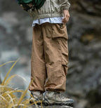 Men Trousers | Relaxed Fit with Cargo Pockets and Elastic Waist - Evergreen Outfits- Trousers