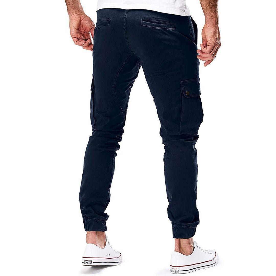 Men Trousers | Slim Cargo Jogger with Ankle Ribbed Cuffs - Evergreen Outfits- Trousers