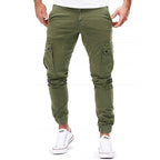 Men Trousers | Slim Cargo Jogger with Ankle Ribbed Cuffs - Evergreen Outfits- Trousers