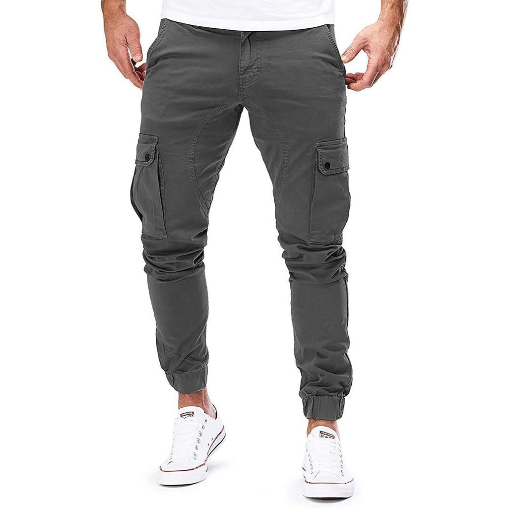 Men Trousers | Slim Cargo Jogger with Ankle Ribbed Cuffs - Evergreen Outfits- Trousers