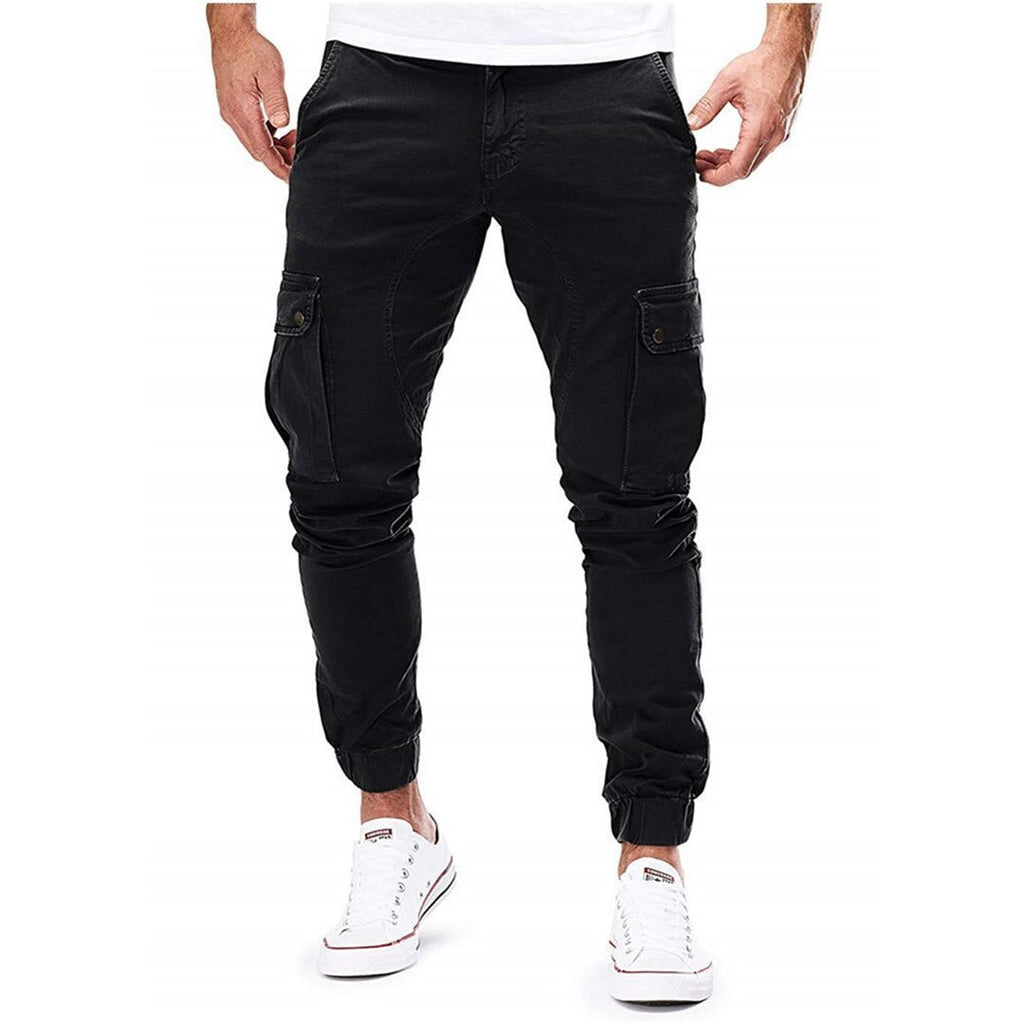 Men Trousers | Slim Cargo Jogger with Ankle Ribbed Cuffs - Evergreen Outfits- Trousers