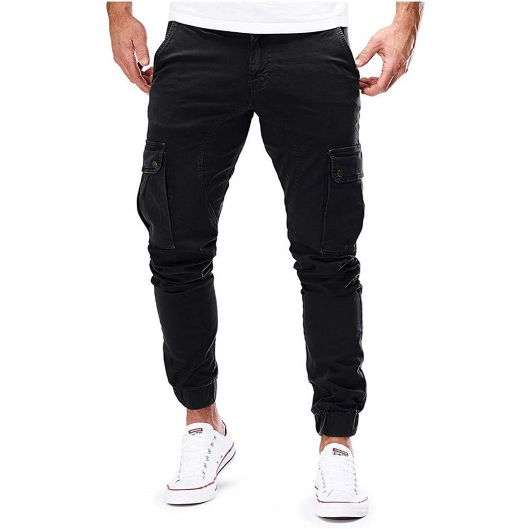 Men Trousers | Slim Cargo Jogger with Ankle Ribbed Cuffs - Evergreen Outfits- Trousers