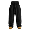 Men Trousers | Wide Leg High Waist Drawstring Cargo Fit - Evergreen Outfits- Trousers