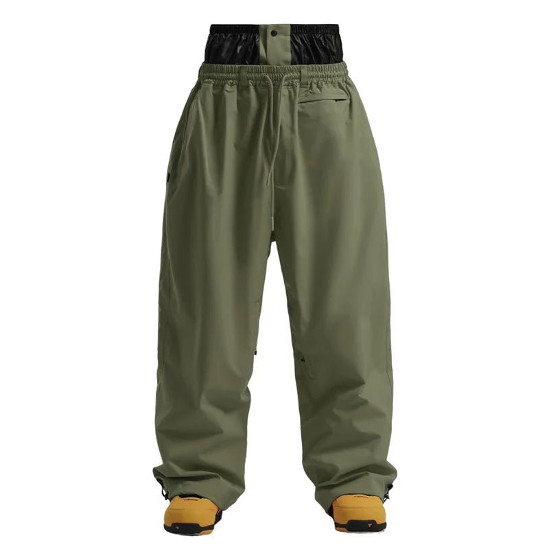 Men Trousers | Wide Leg High Waist Drawstring Cargo Fit - Evergreen Outfits- Trousers
