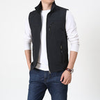 Men Waistcoat | Regular Fit with Front Zip and Zipped Pockets - Evergreen Outfits- Blazers