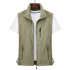 Men Waistcoat | Regular Fit with Front Zip and Zipped Pockets - Evergreen Outfits- Blazers