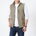 Men Waistcoat | Regular Fit with Front Zip and Zipped Pockets - Evergreen Outfits- Blazers