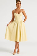 Midi Dress Women Spaghetti Strap Sleeveless Flared Skirt - Evergreen Outfits - Women Midi Dress